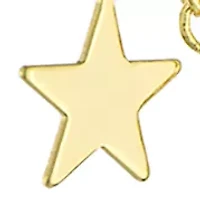 Yellow Gold Fine Silver Plated Cubic Zirconia and Stars Station Necklace