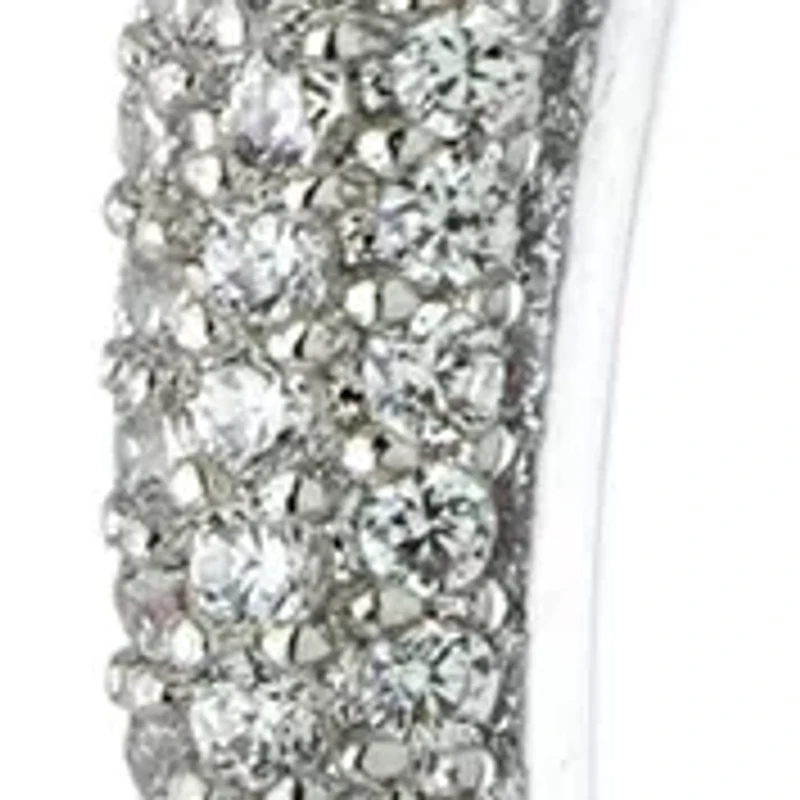 Fine Silver Plated Cubic Zirconia Horn Pendant Necklace