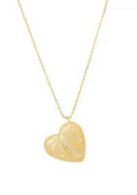 Gold Plated 18'' + 2" Extender Radiant Heart with Cubic Zirconia Accent Necklace
