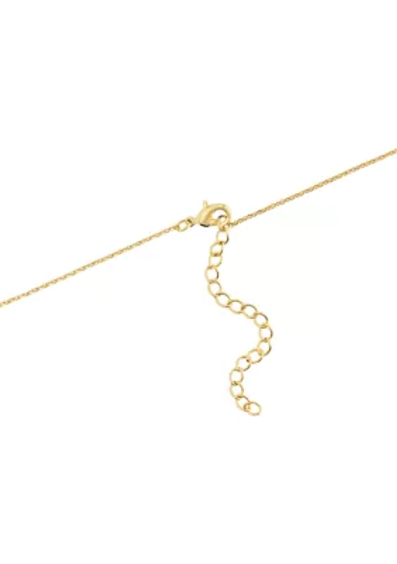 Gold Plated 18'' + 2" Extender Radiant Heart with Cubic Zirconia Accent Necklace