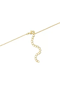 Gold Plated 18'' + 2" Extender Radiant Heart with Cubic Zirconia Accent Necklace