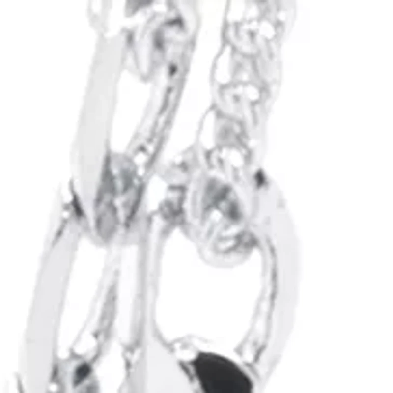 Silver Plated Two Layered Curb Link Necklace