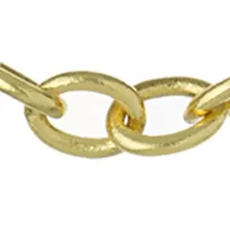 Gold Over Fine Silver Plated 30" Multi Station Link Necklace