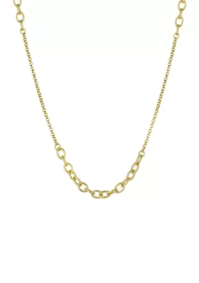 Gold Over Fine Silver Plated 30" Multi Station Link Necklace
