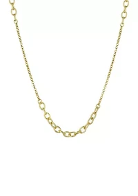 Gold Over Fine Silver Plated 30" Multi Station Link Necklace