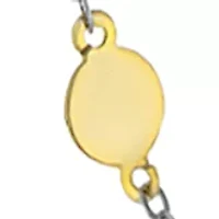 Two Tone Over Fine Silver Plated 30 Inch Round Disc Station Chain Necklace