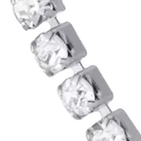 Fine Silver Plated 26" Crystal Channel Tennis Adjustable Necklace