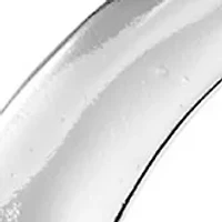 Silver Plated 30" Elongated Half Moon Pendant Necklace