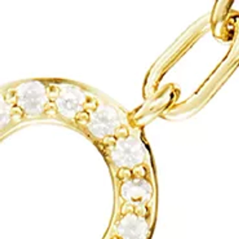 Gold Plated Cubic Zirconia Open Heart and Infinity Double Layer Necklace