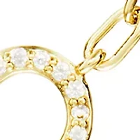 Gold Plated Cubic Zirconia Open Heart and Infinity Double Layer Necklace