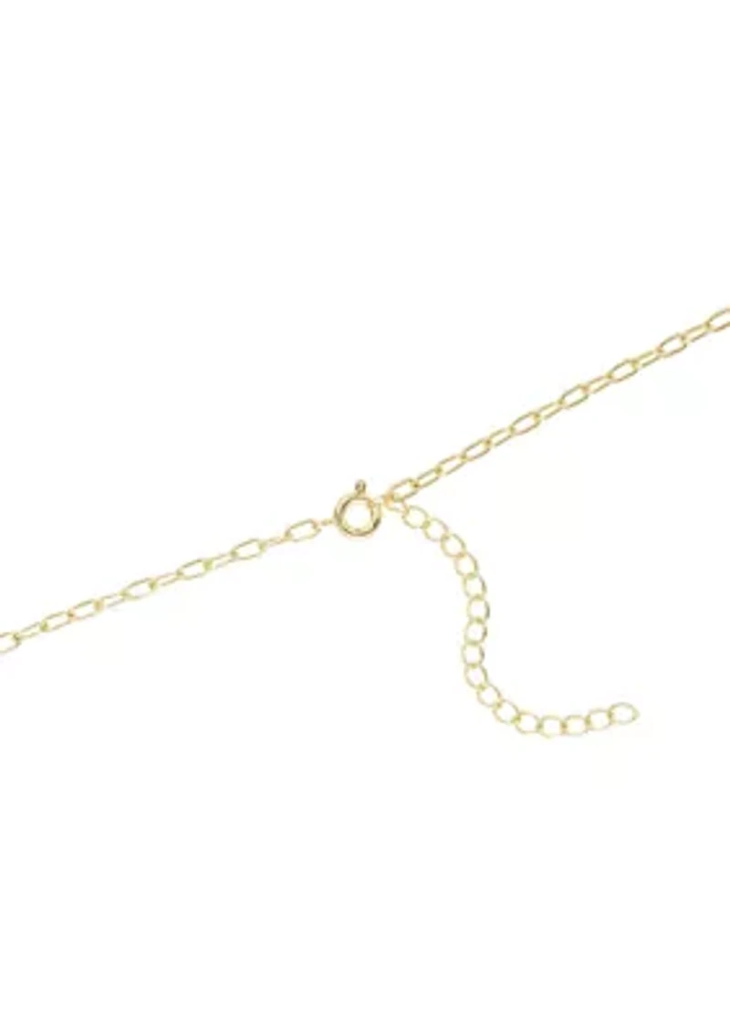 Gold Plated Cubic Zirconia Open Heart and Infinity Double Layer Necklace
