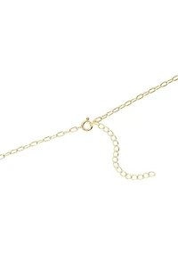 Gold Plated Cubic Zirconia Open Heart and Infinity Double Layer Necklace