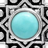 Silver Plated 16 + 2" Genuine Turquoise Howlite Cross Pendant Necklace