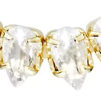 Gold Plated Pear Cubic Zirconia Half Tennis Necklace