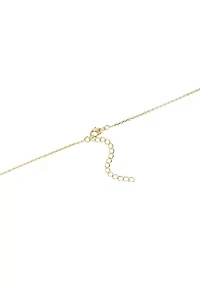 Gold Plated Pear Cubic Zirconia Half Tennis Necklace