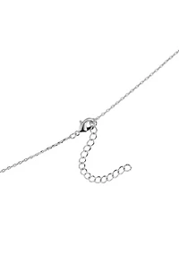  Cubic Zirconia Butterfly Heart Silver Plated Necklace