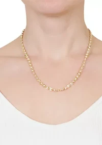 Gold Plated 18'' + 2" Simulated Pearl Curb Chain Necklace