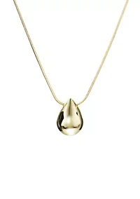 Puffy Teardrop Pendant Necklace