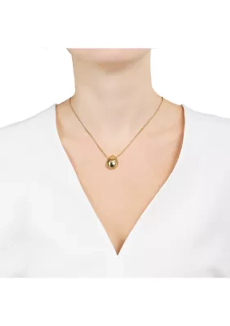 Puffy Teardrop Pendant Necklace