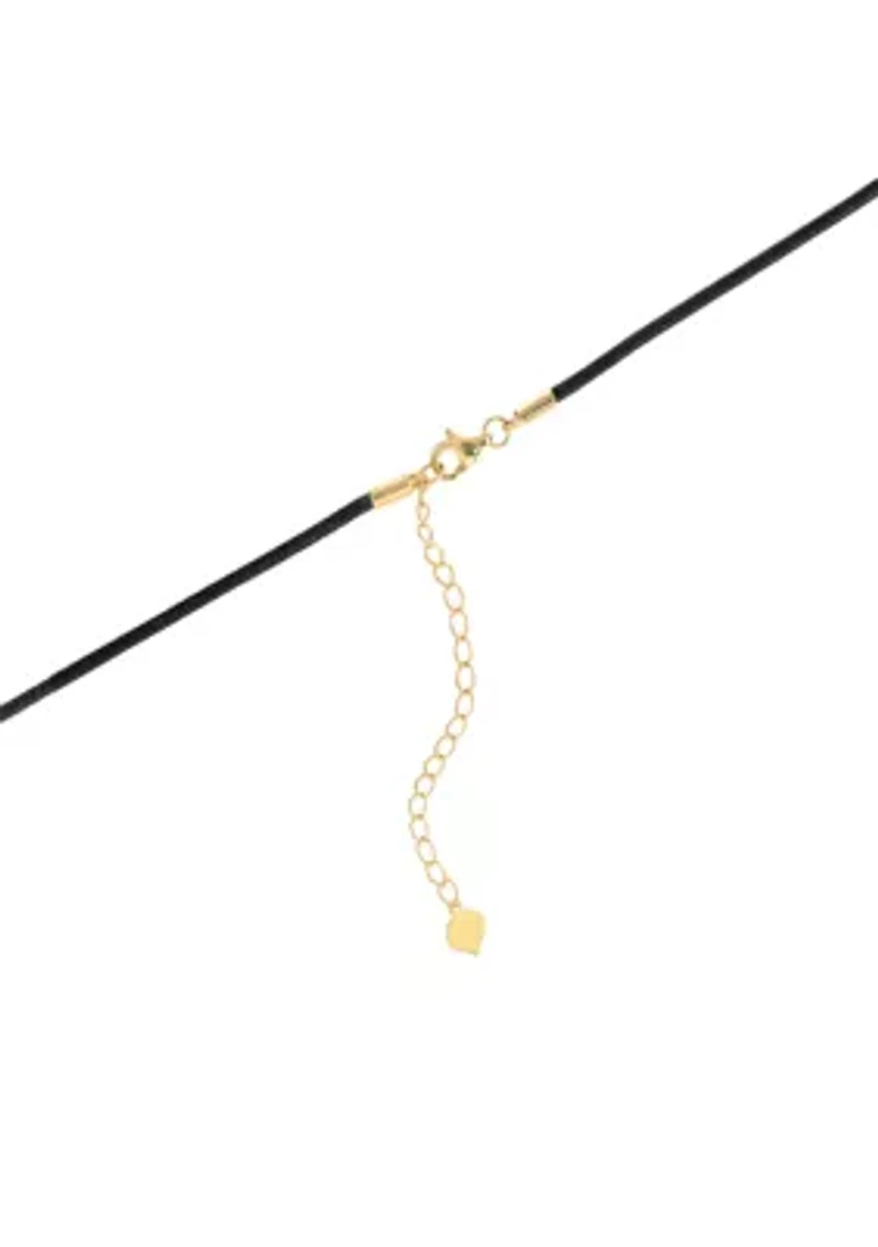 Puffy Gold Plated Heart Rope Necklace