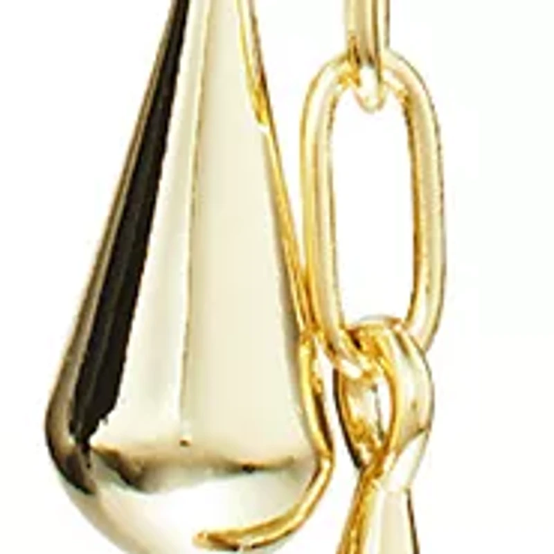 Puffy Teardrop Paperclip Chain Y-Necklace