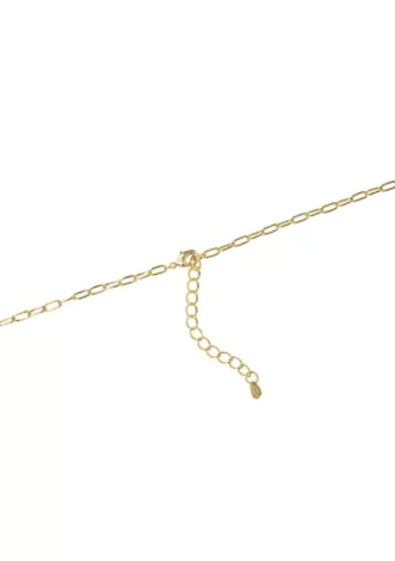 Puffy Teardrop Paperclip Chain Y-Necklace