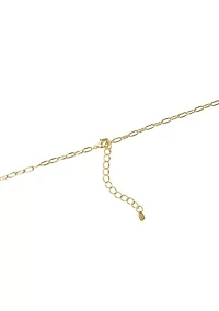 Puffy Teardrop Paperclip Chain Y-Necklace