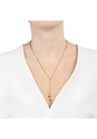 Puffy Teardrop Paperclip Chain Y-Necklace