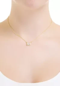 Emerald Cubic Zirconia Gold Plated Necklace