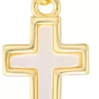 Gold Plated Mother of Pearl Trio Cross Necklace