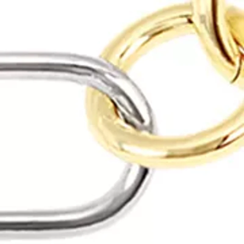 Two Tone Plated Ring Paperclip Necklace