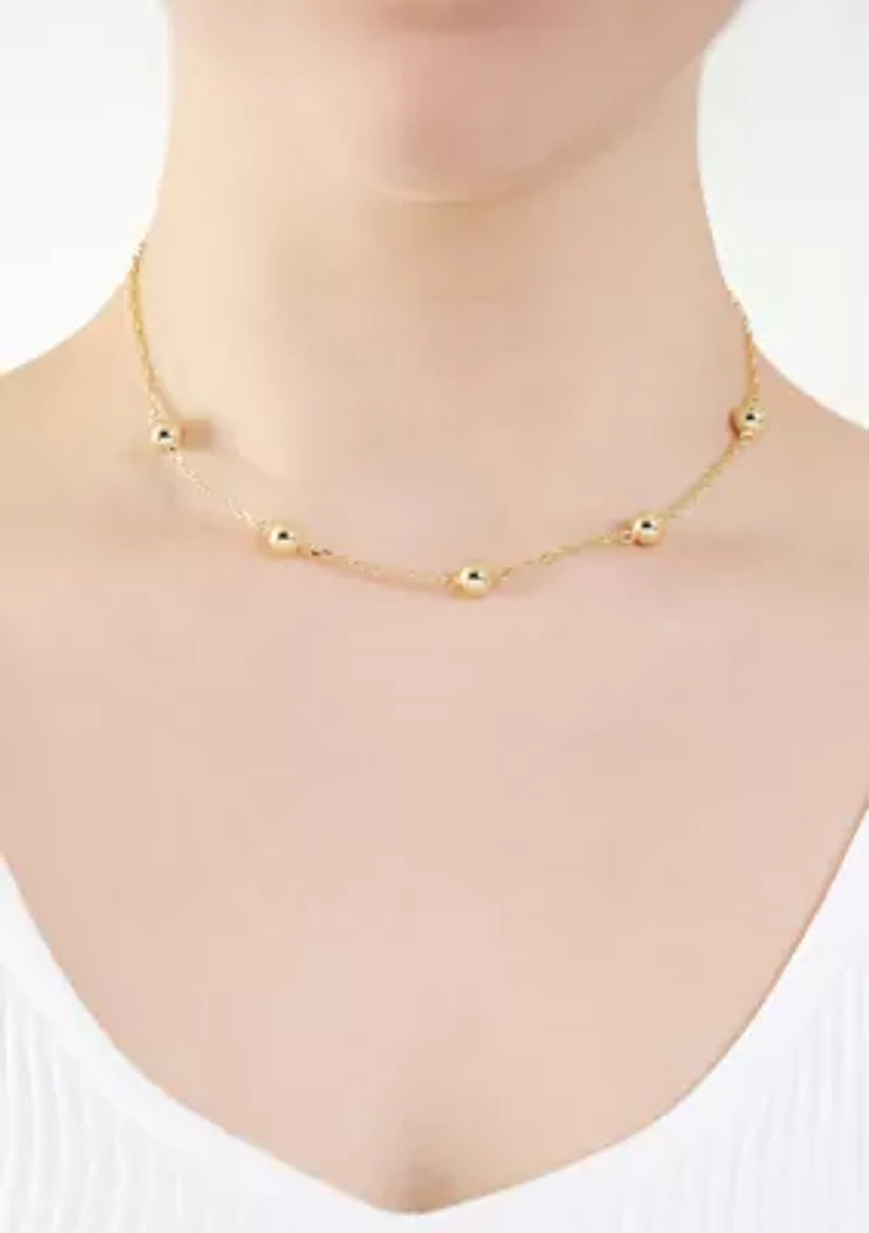 Gold Plated Multi Ball Necklace