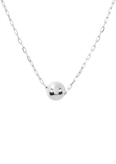 Silver Plated 10 Millimeter Ball Necklace