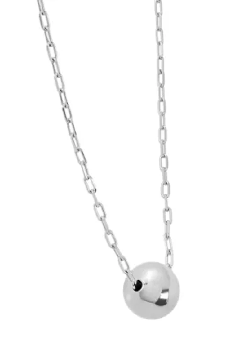 Silver Plated 10 Millimeter Ball Necklace