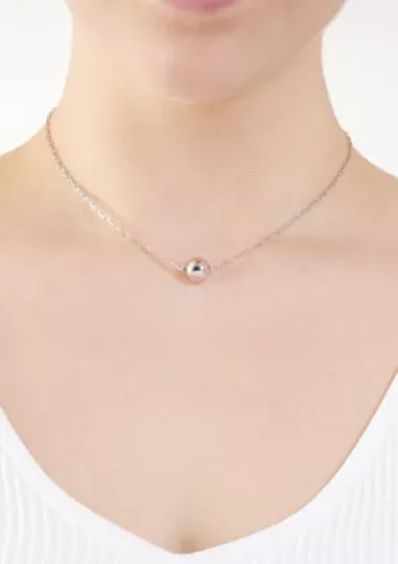 Silver Plated 10 Millimeter Ball Necklace