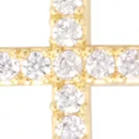 Gold Plated Cubic Zirconia Cross Necklace