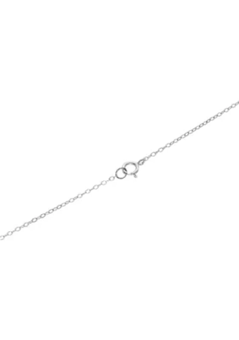 Silver Plated Triple Cubic Zirconia Geometric Necklace