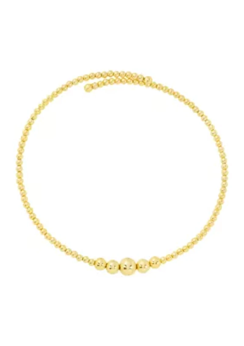 Gold Plated 16" Graduated Bead Choker Necklace 