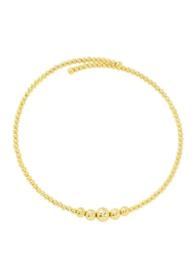 Gold Plated 16" Graduated Bead Choker Necklace 