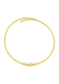 Gold Plated 16" Graduated Bead Choker Necklace 