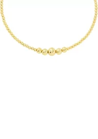 Gold Plated 16" Graduated Bead Choker Necklace 