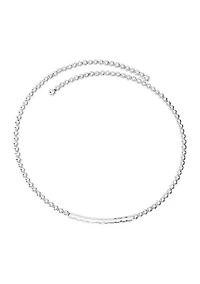 Silver Plated Beaded Bar Choker Necklace