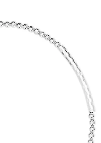 Silver Plated Beaded Bar Choker Necklace