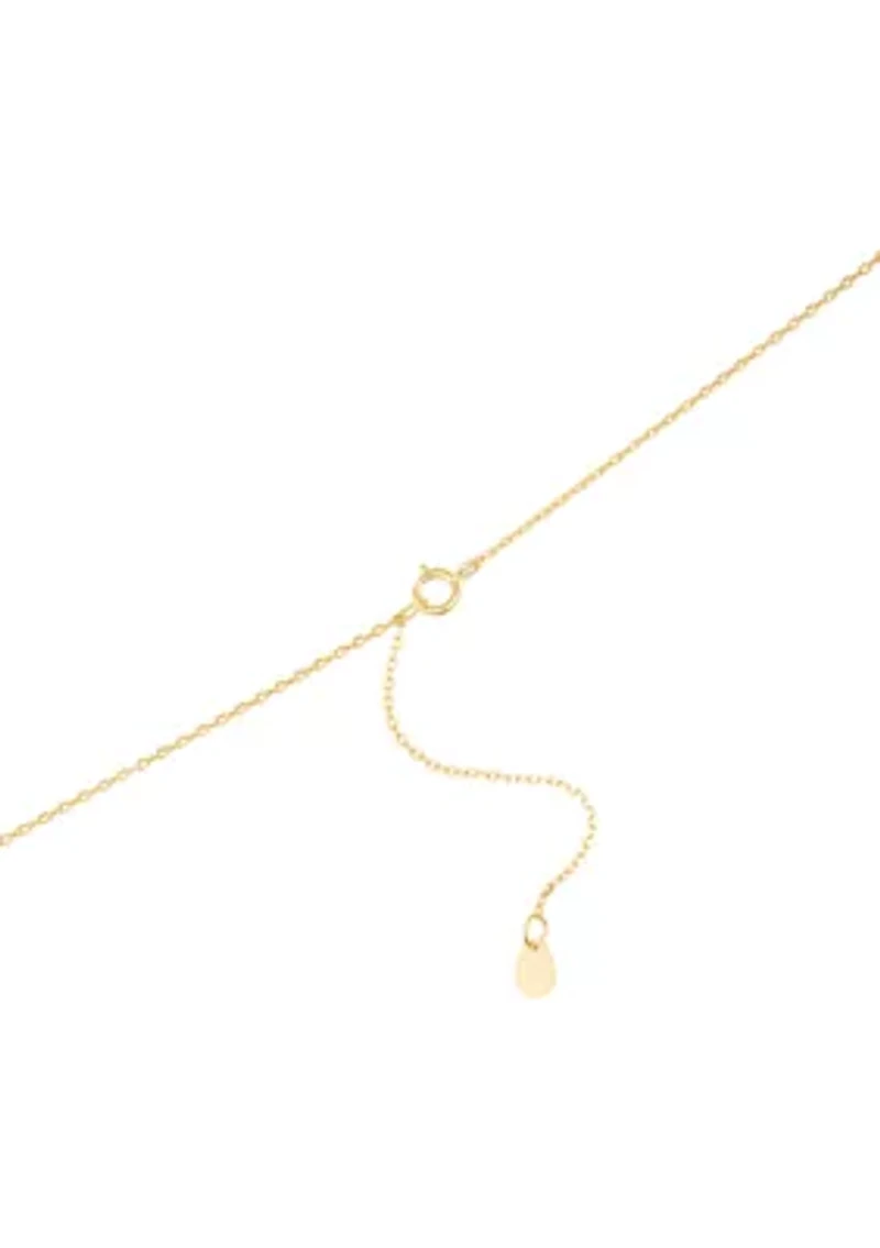 Gold Plated Cubic Zirconia Initial Cube Necklace