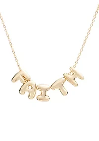Gold Plated "Faith" Bubble Necklace