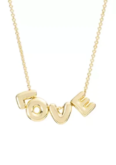 Gold Plated "Love" Bubble Necklace