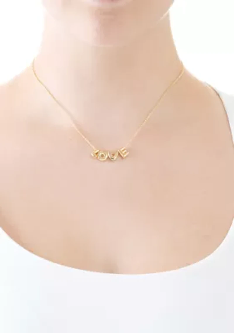 Gold Plated "Love" Bubble Necklace