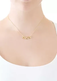 Gold Plated "Love" Bubble Necklace