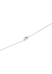 Two Tone Plated Cubic Zirconia Heart and Flower Spinner Necklace