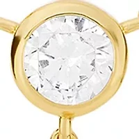   Cubic Zirconia gold plated Teardrop Y Necklace